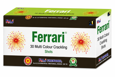 30 SHOTS MULTI COLOUR CRACKLING FERRARI